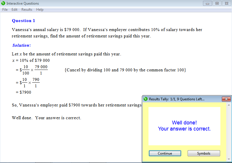 Solution for a question from Year 8 Interactive Maths, Chapter 8: Consumer Arithmetic, Exercise 11: Finding a Percentage of a Quantity.